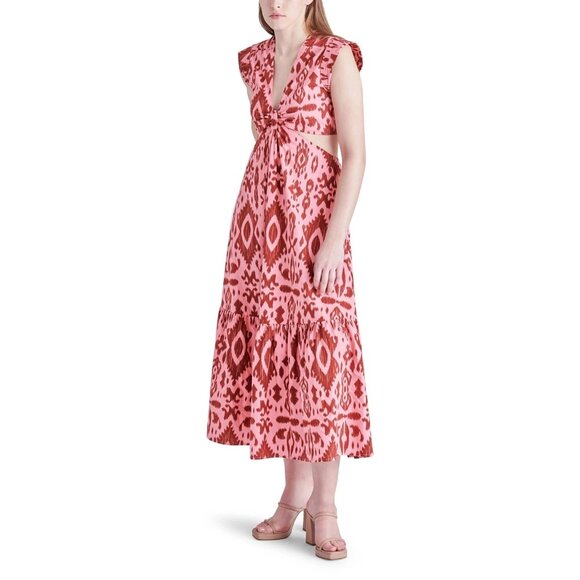 Steve Madden Got Your Batik Dress in Burnt Umber Medium New Womens Gown Maxi - Picture 9 of 12